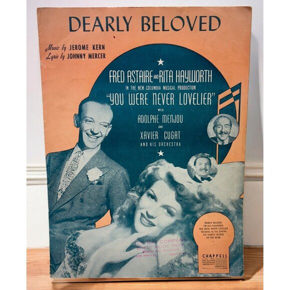 Dearly Beloved Vintage Piano Sheet Music You Were Never Lovelier Johnny Mercer - Picture 1 of 6